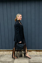 Fringed sequin skirt