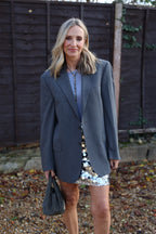 Silver Sequin Mini Skirt