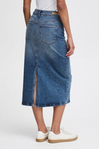 Denim midi skirt