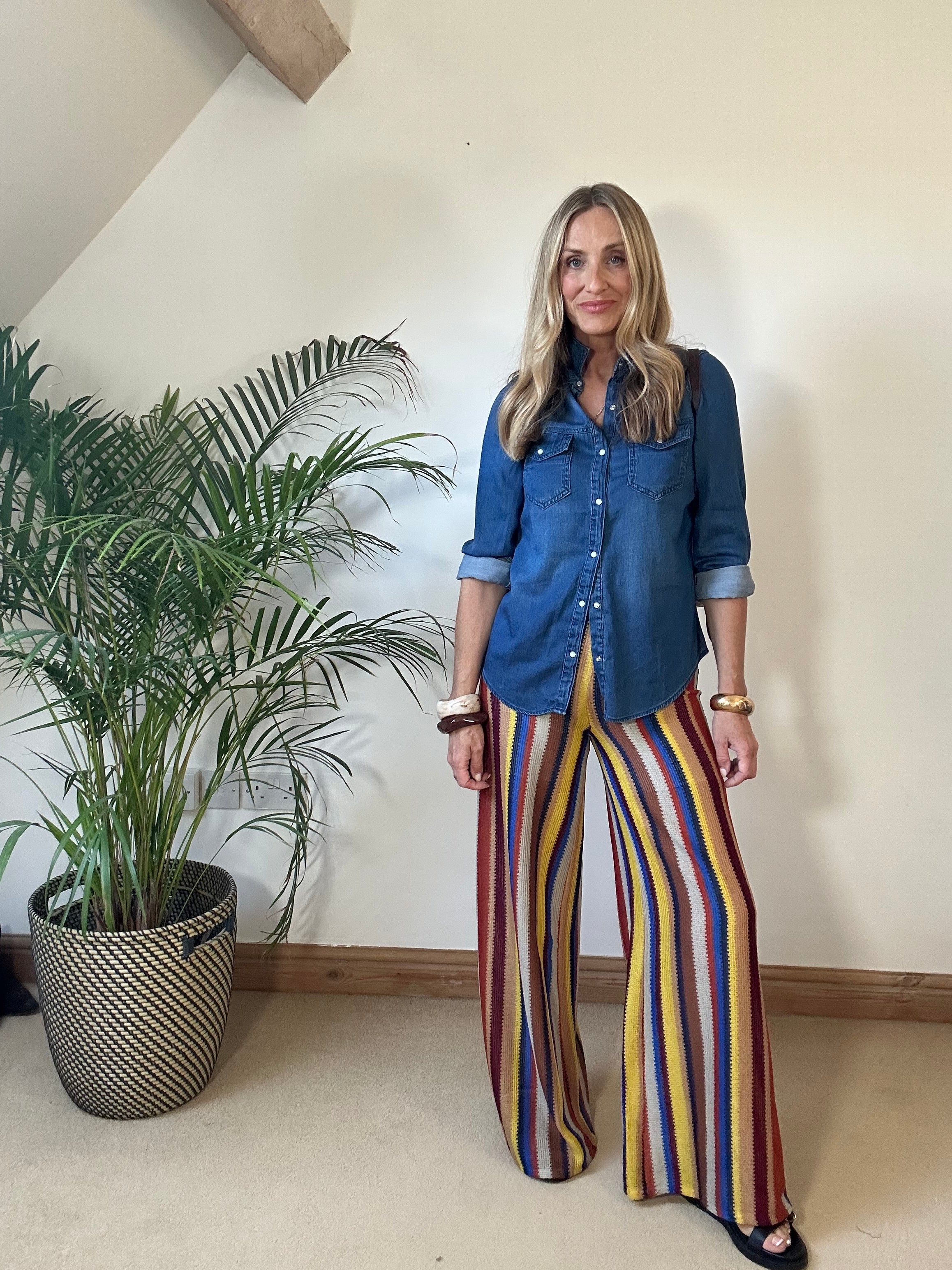 Boho Striped Knitted Pants