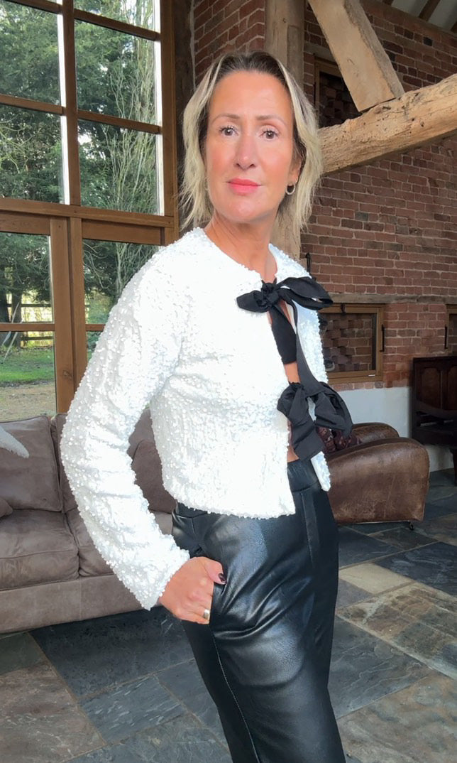 Black cropped  Faux Leather Trousers