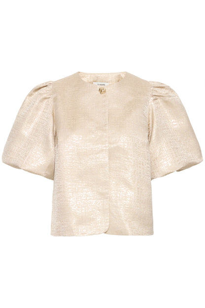 Metallic Puff Sleeve Jacket