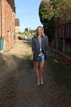 Silver Sequin Mini Skirt