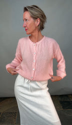 Round Neck Mohair Cardigan