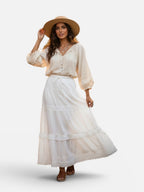 White Tiered Maxi Skirt