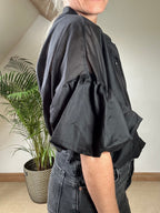 Sheer Puff Sleeve Blouse