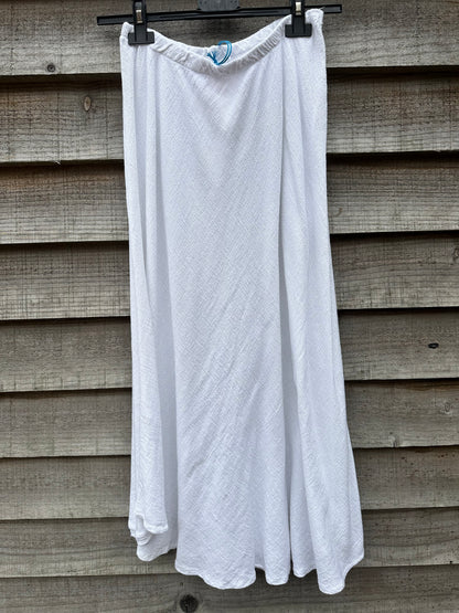 Linen mix slip skirt