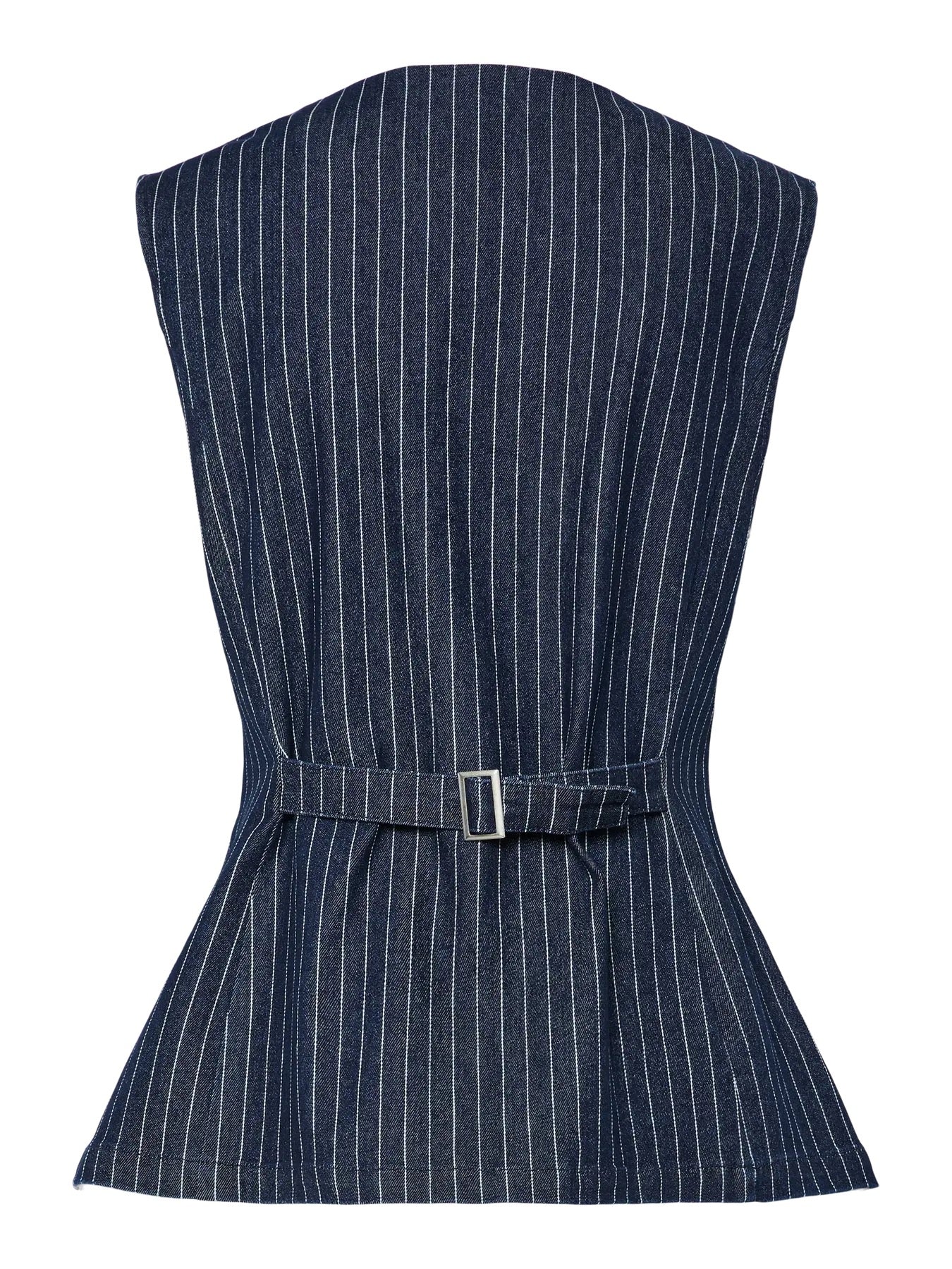 Pinstripe Denim Waistcoat