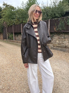 Chocolate Oversized Faux Leather Jacket