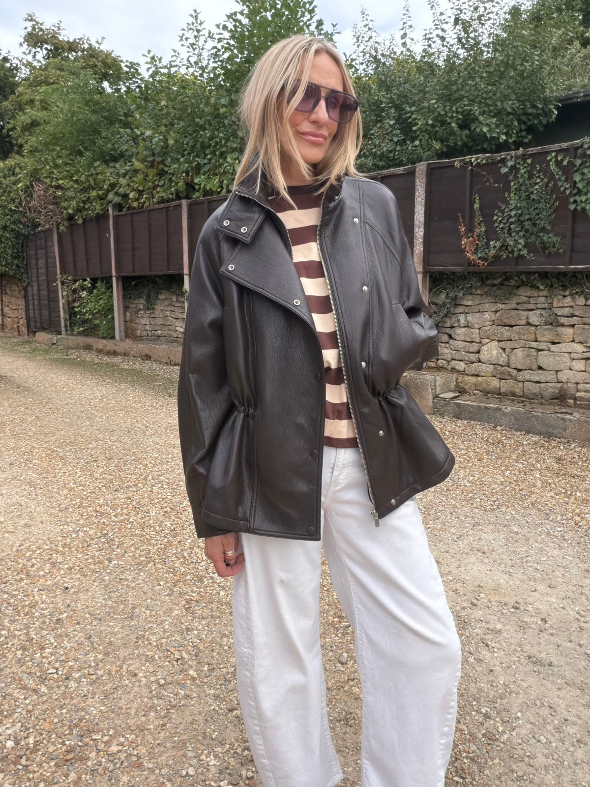 Chocolate Oversized Faux Leather Jacket