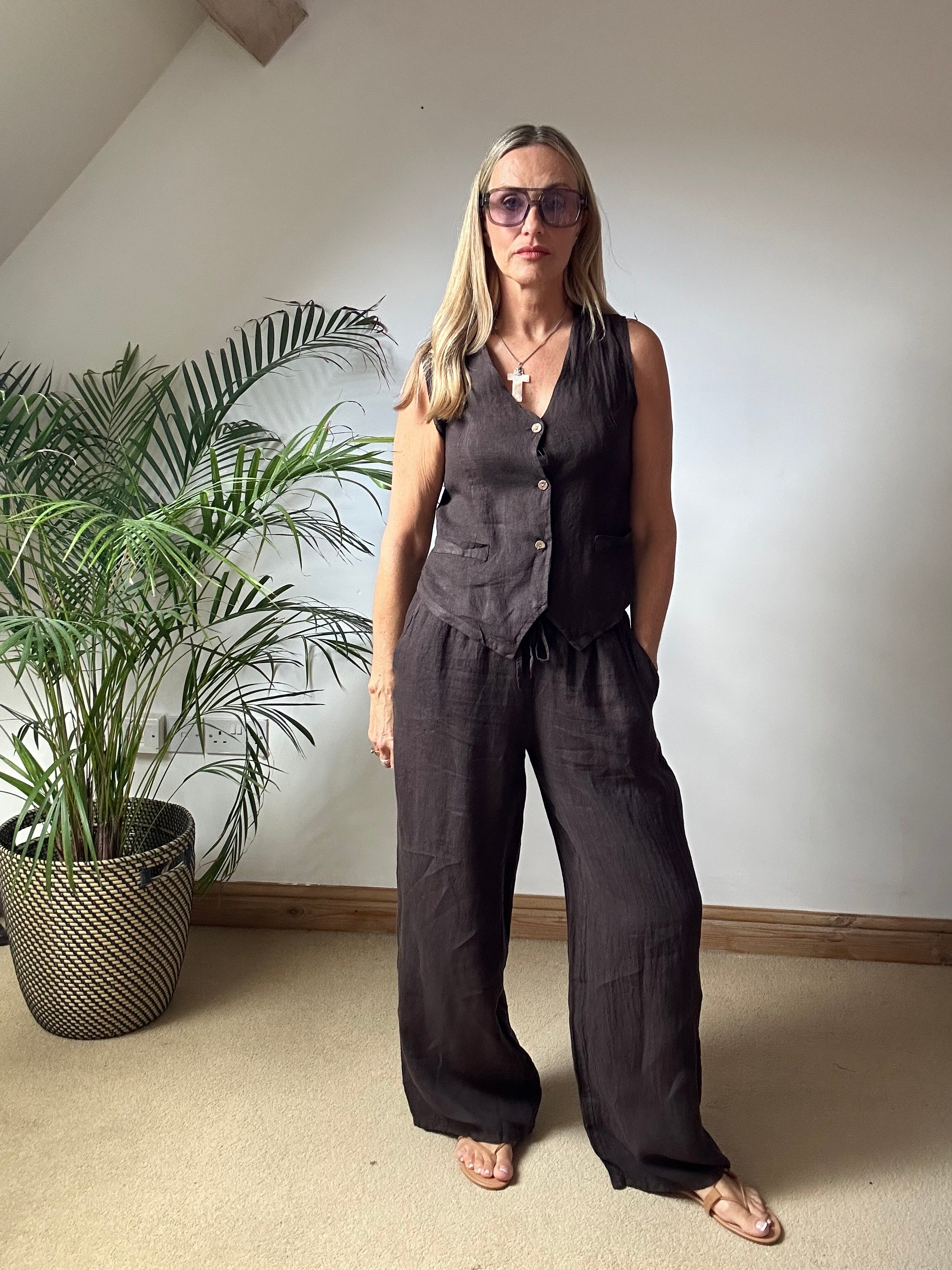 Wide Leg Linen Pants