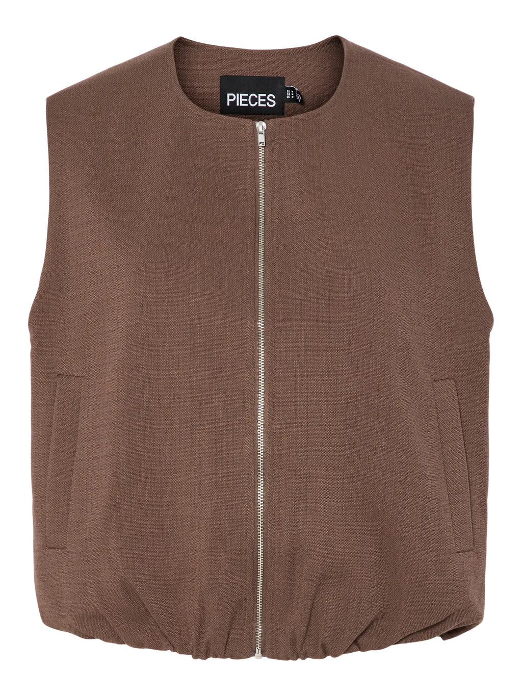 Brown Zip Up Gilet