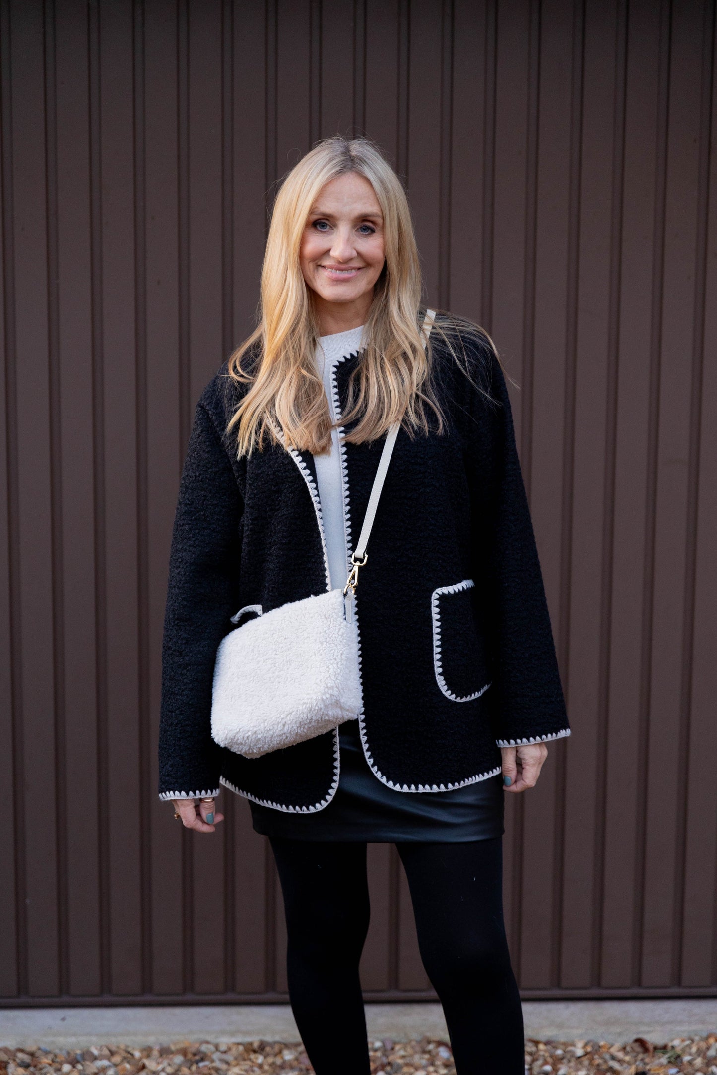 Faux Shearling Handbag