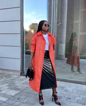 Load image into Gallery viewer, Faux Leather Trench Coat
