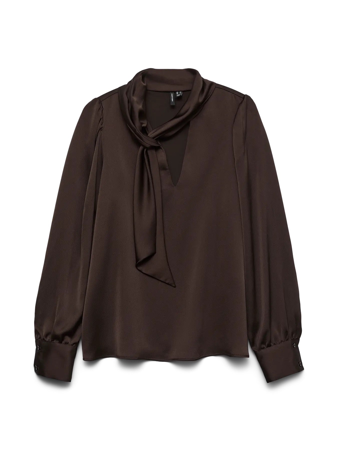 Chocolate Neck Tie Blouse