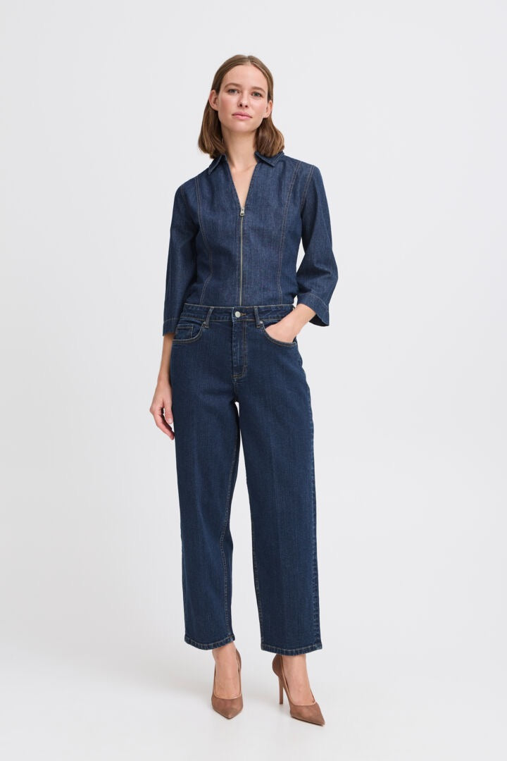 Slim Barrel Leg Jeans - Ink