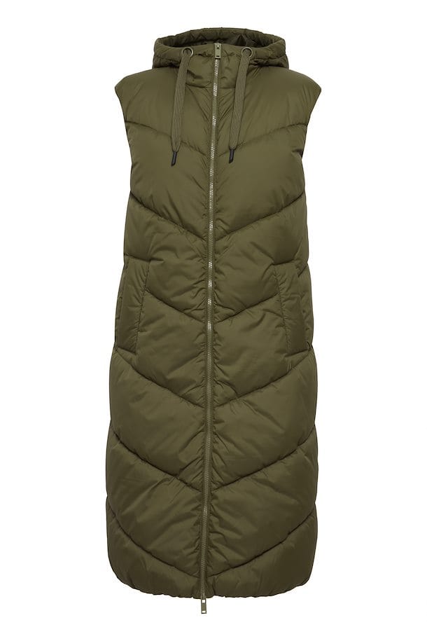 Quilted Gilet - Dark Olive