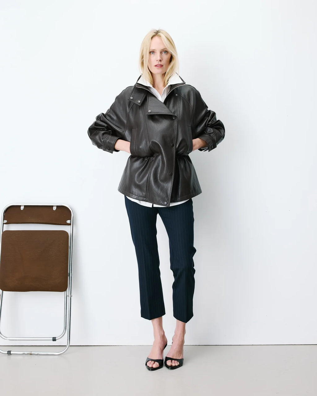 Oversized Faux Leather Jacket