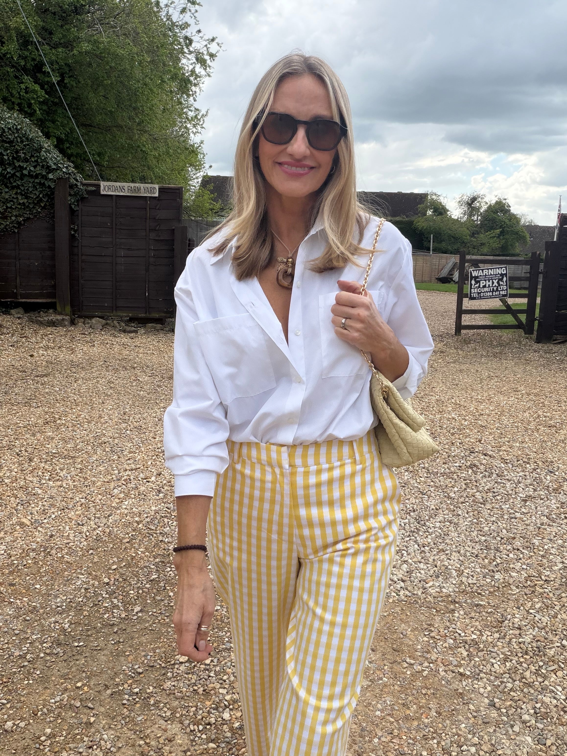Yellow Gingham Cropped Trousers
