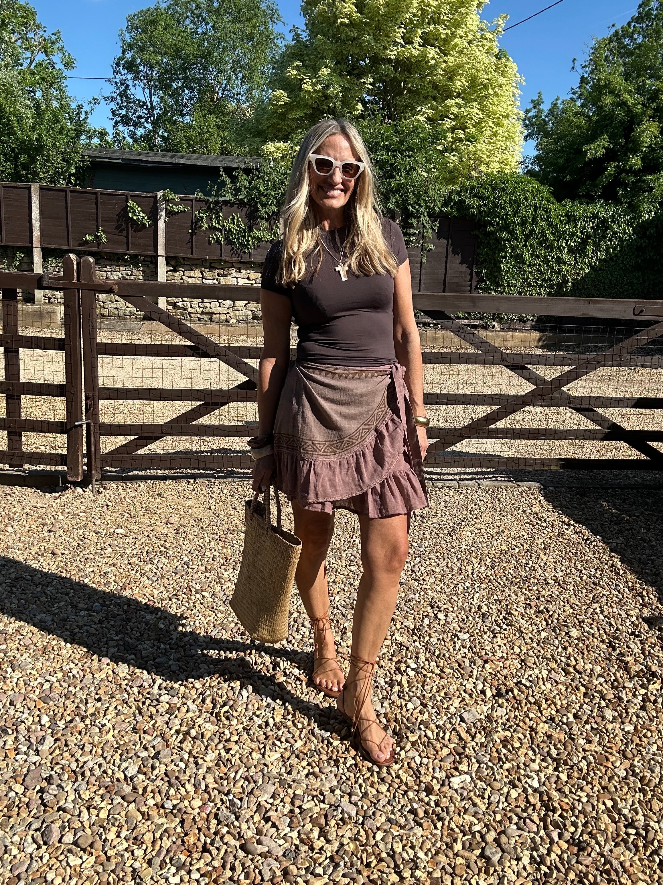 Boho Mini Wrap Skirt