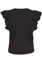 Black Tee With Frill Sleeves