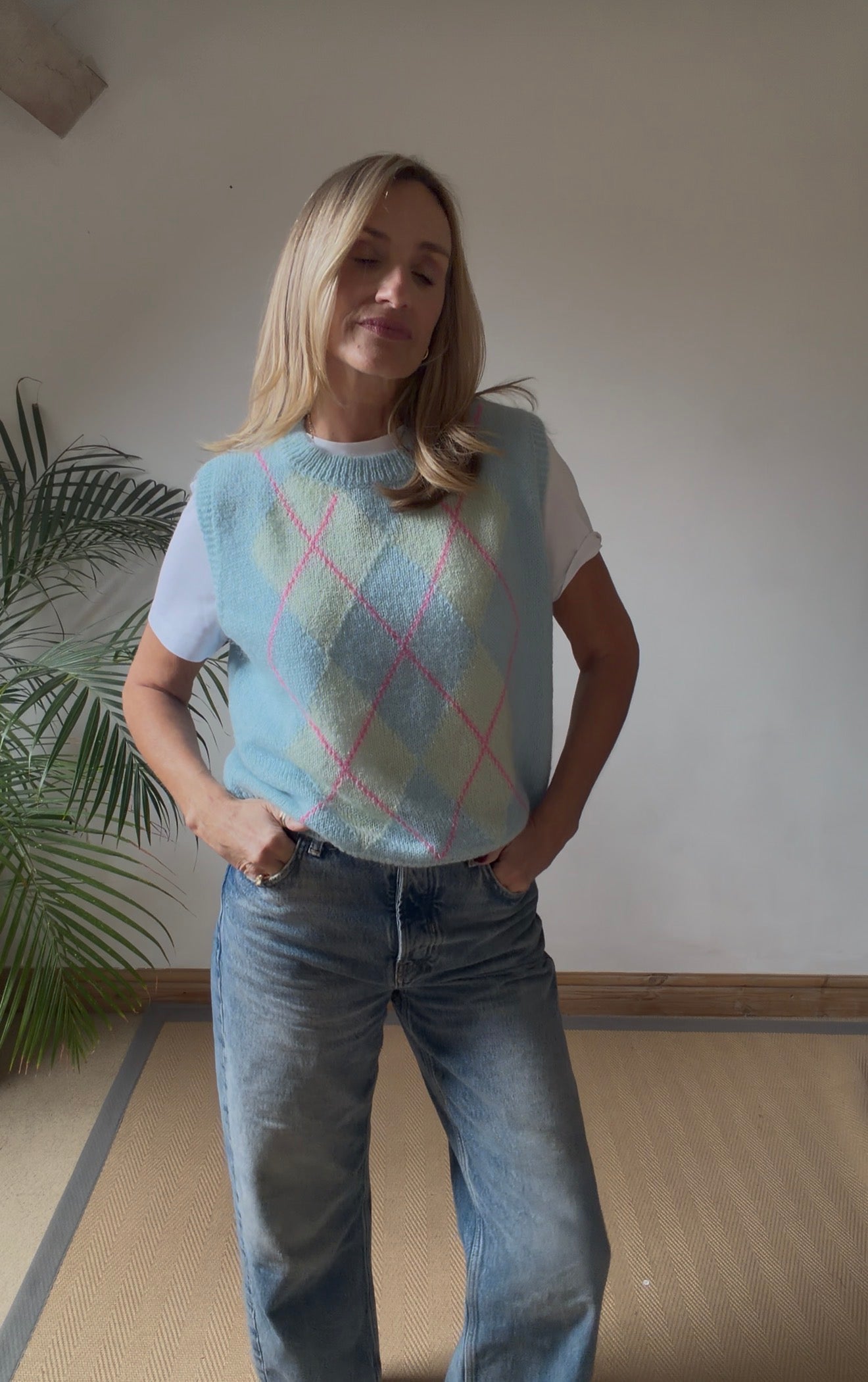 Argyle Mohair Tank Top