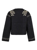 Embroidered  Quilted Black Jacket