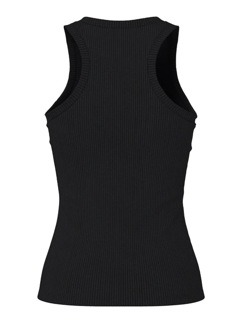 Black Ribbed Vest  Top