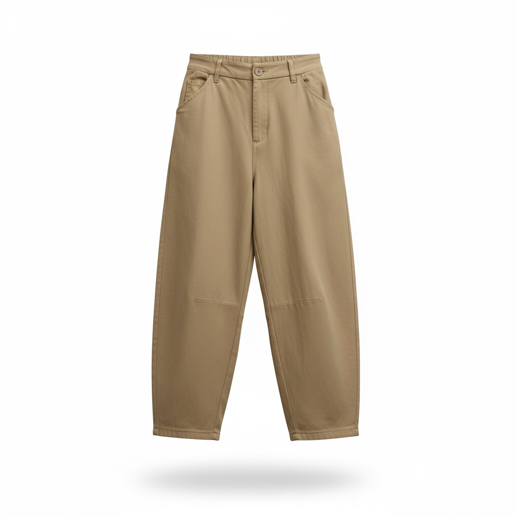 Barrel Leg Cotton Trouser