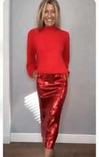 Red Sequin Skirt