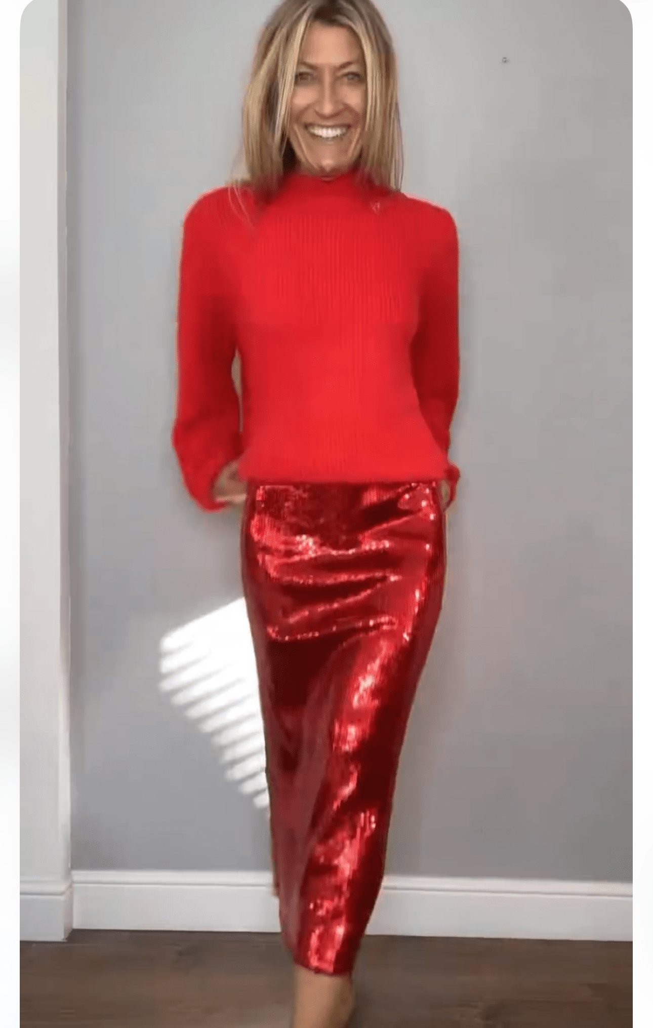 Red Sequin Skirt