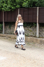 Black and White Jacquard Dress