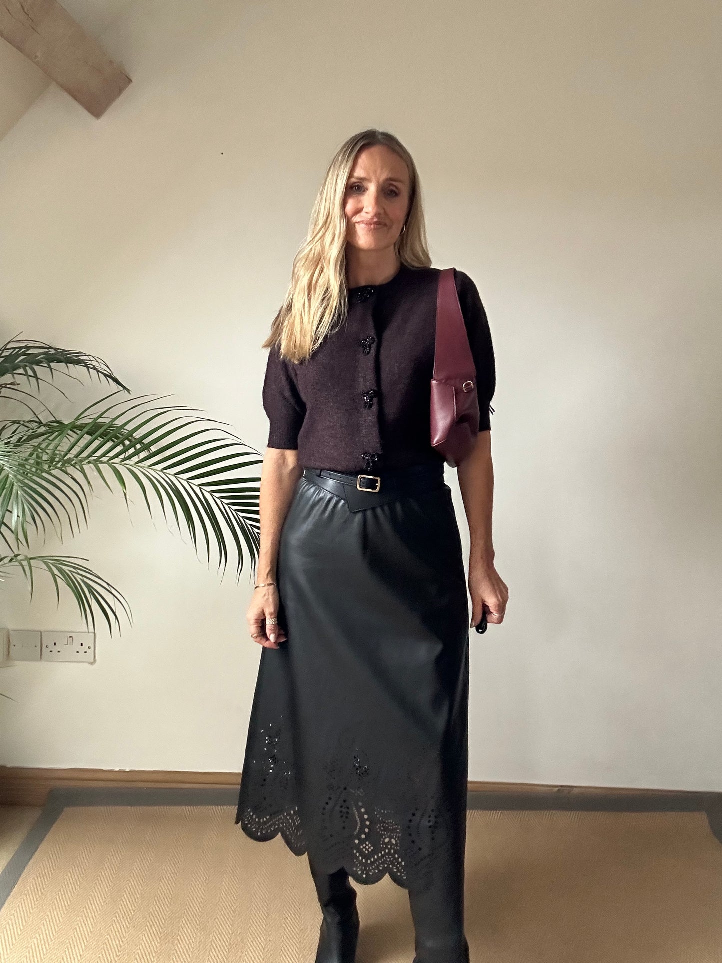 Aubergine cardigan