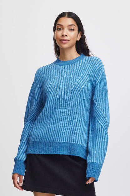 Provence blue ribbed jumper
