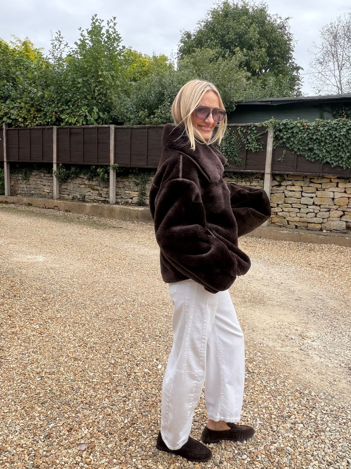 Amelia Faux Fur Jacket - Chocolate