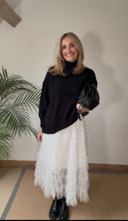 White Tulle Layered Skirt