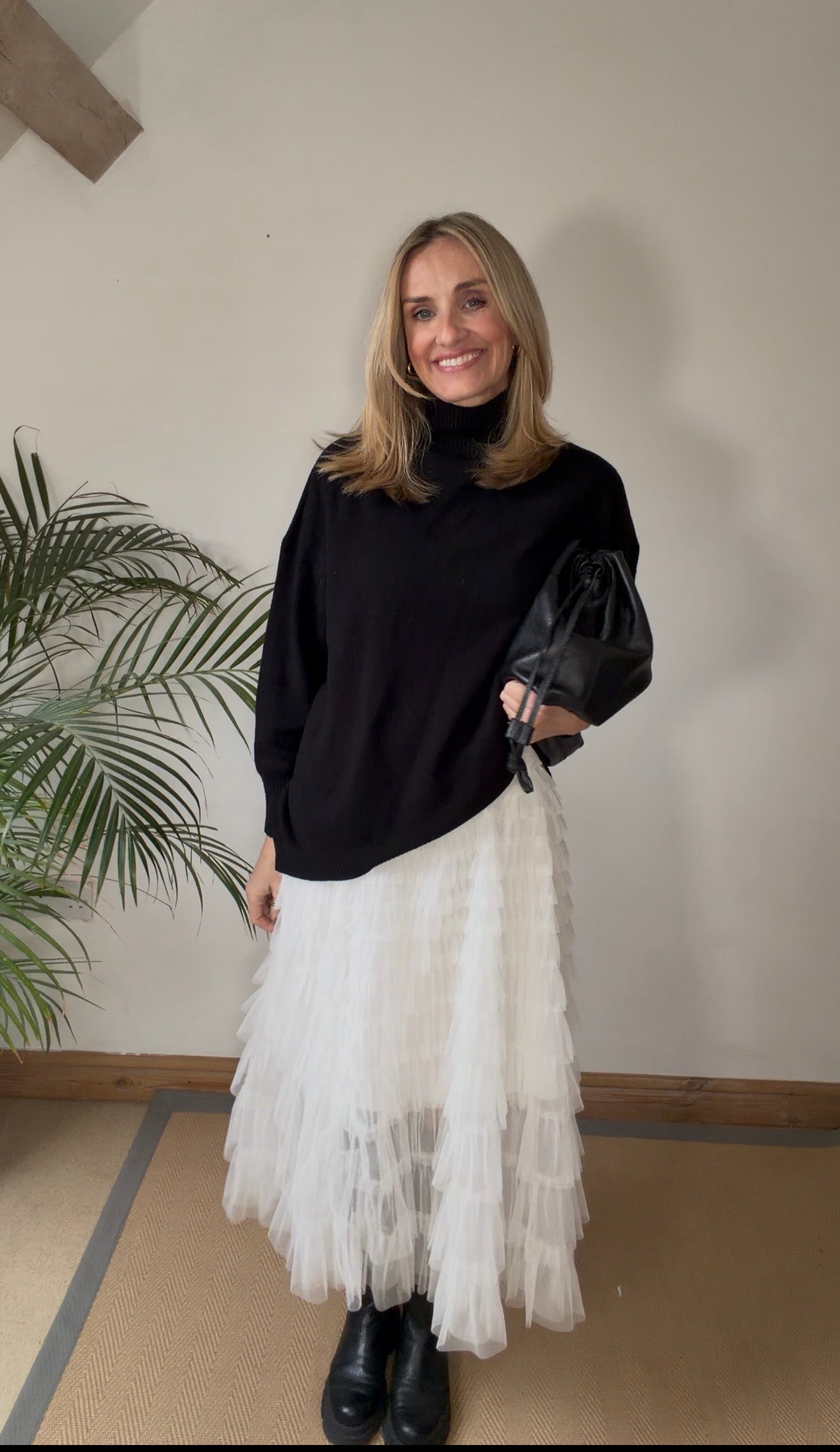 White Tulle Layered Skirt