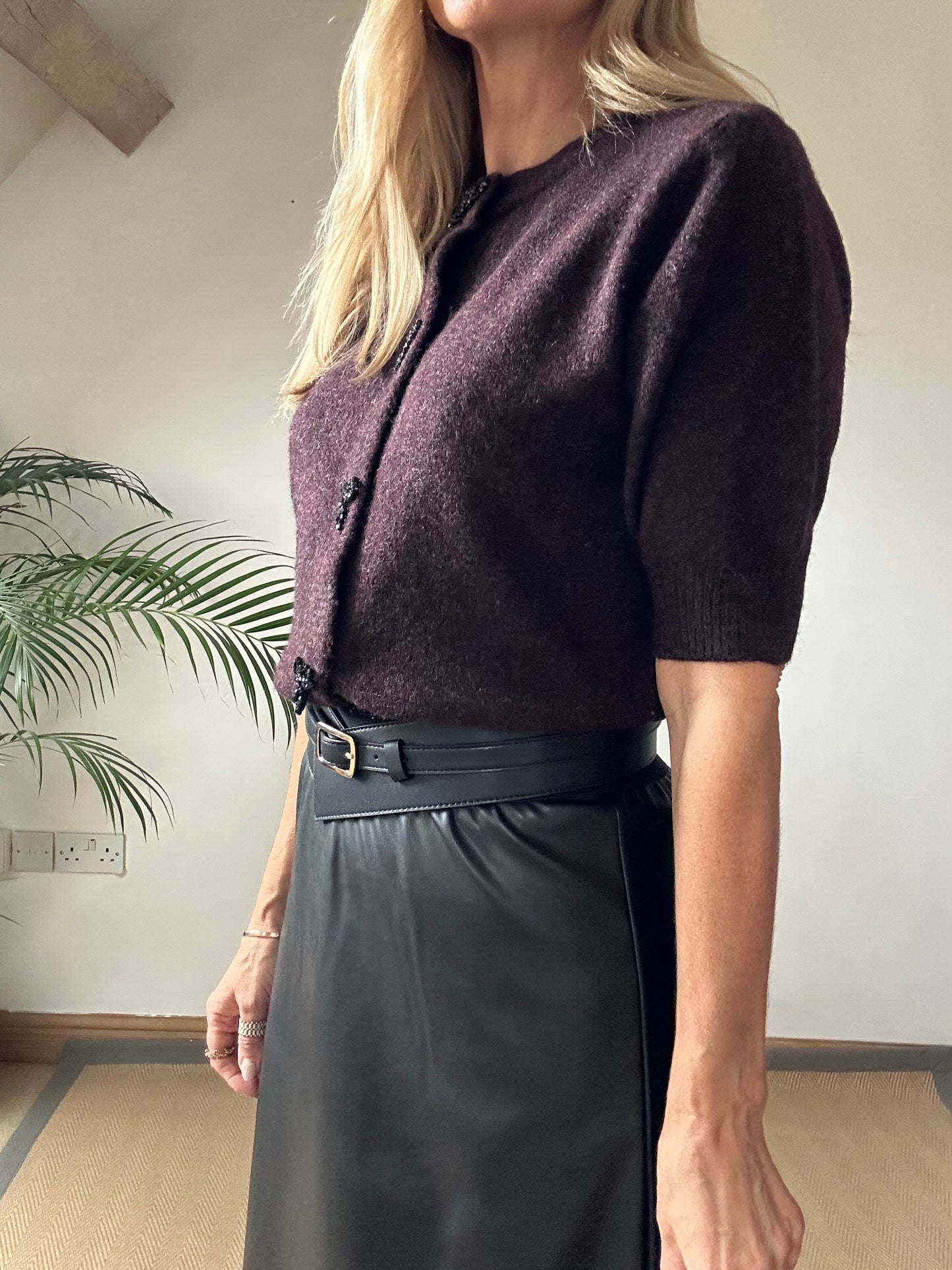 Aubergine cardigan