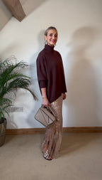 Fringed sequin skirt