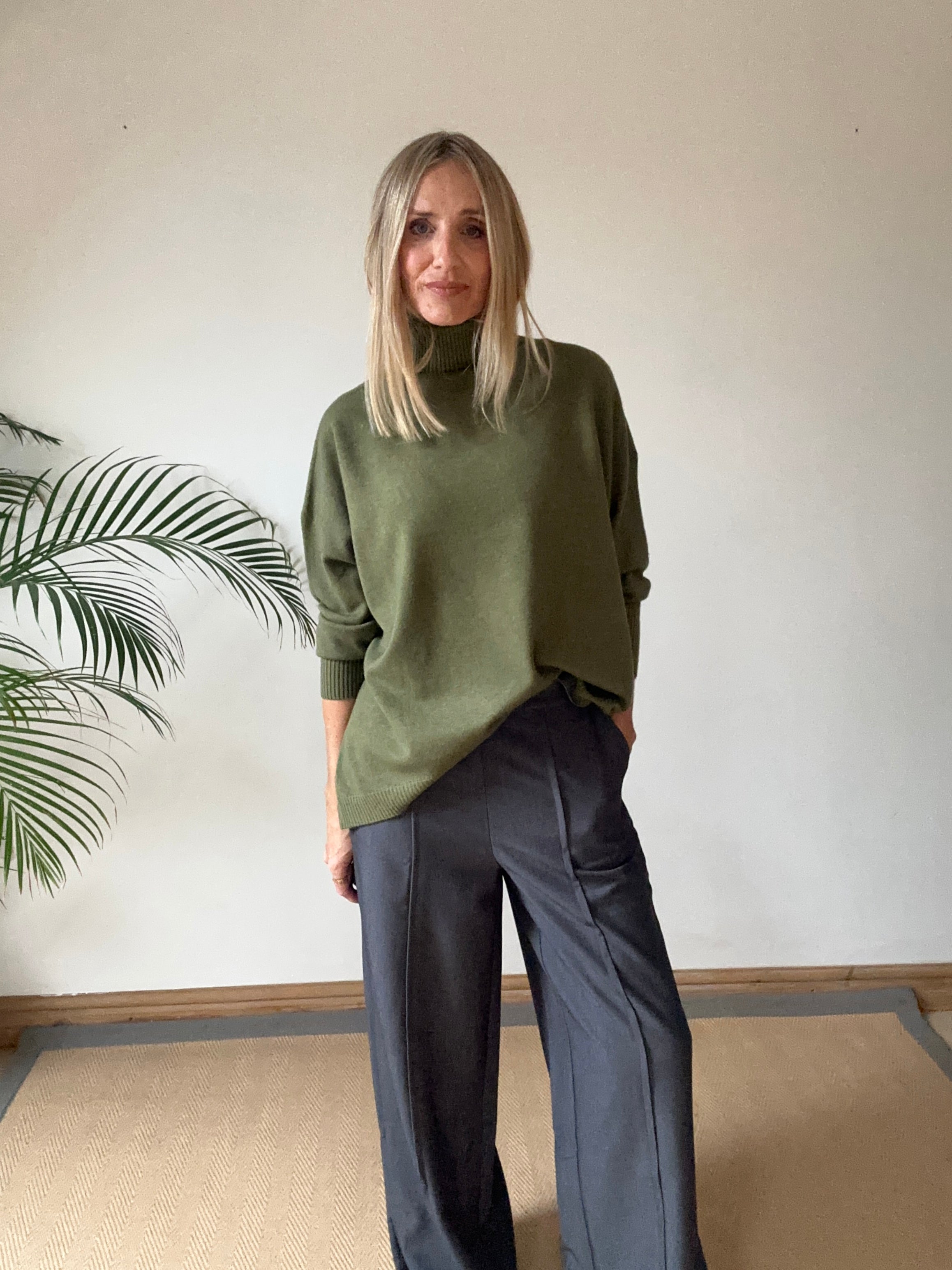 Relaxed Fit Roll Neck Jumper