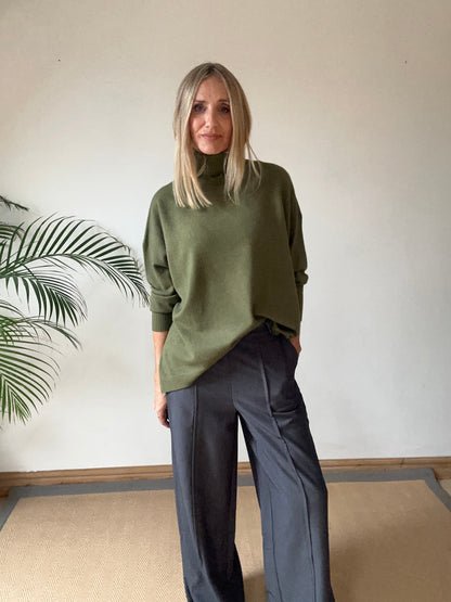 Relaxed Fit Roll Neck Jumper