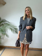 Silver Sequin Mini Skirt