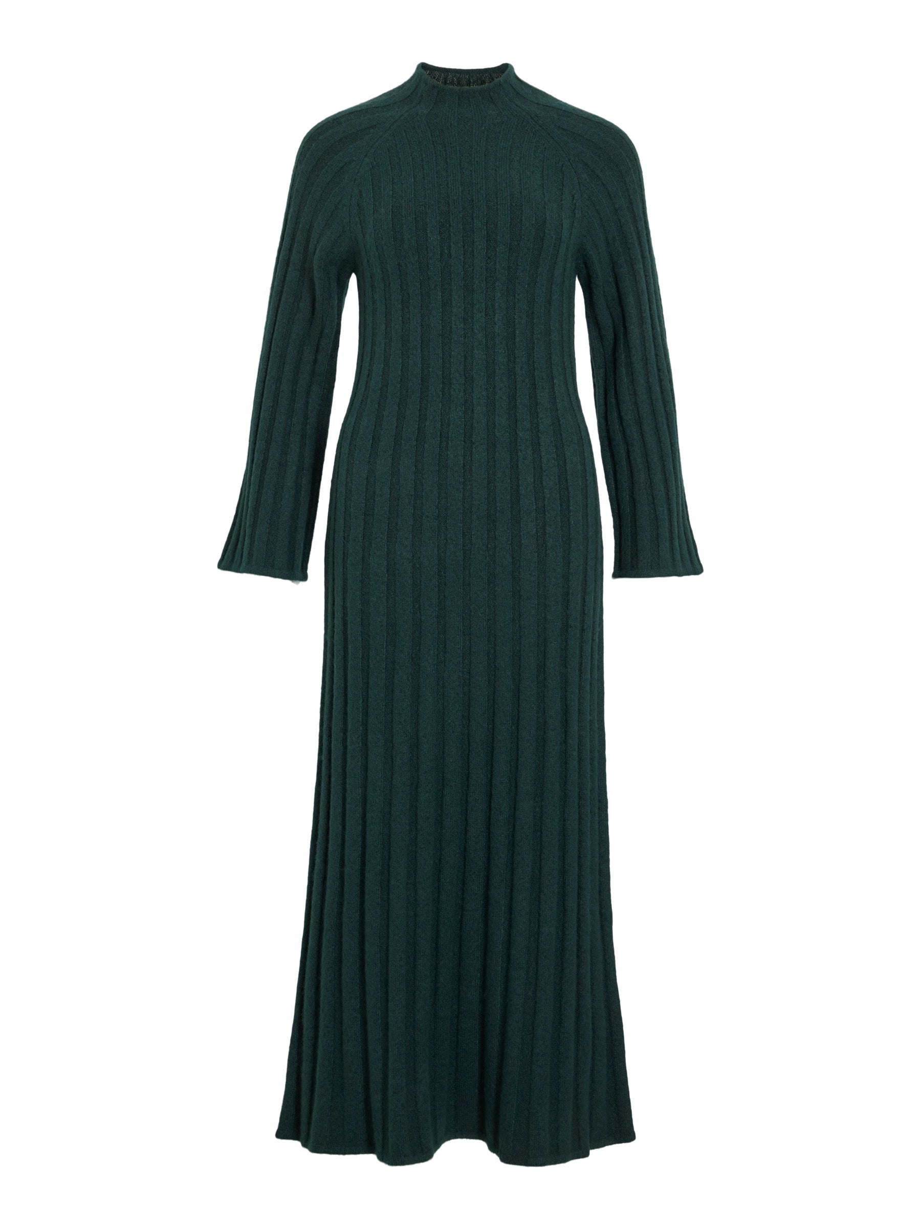 Pine Ribbed Ankle Length Knitted Dress