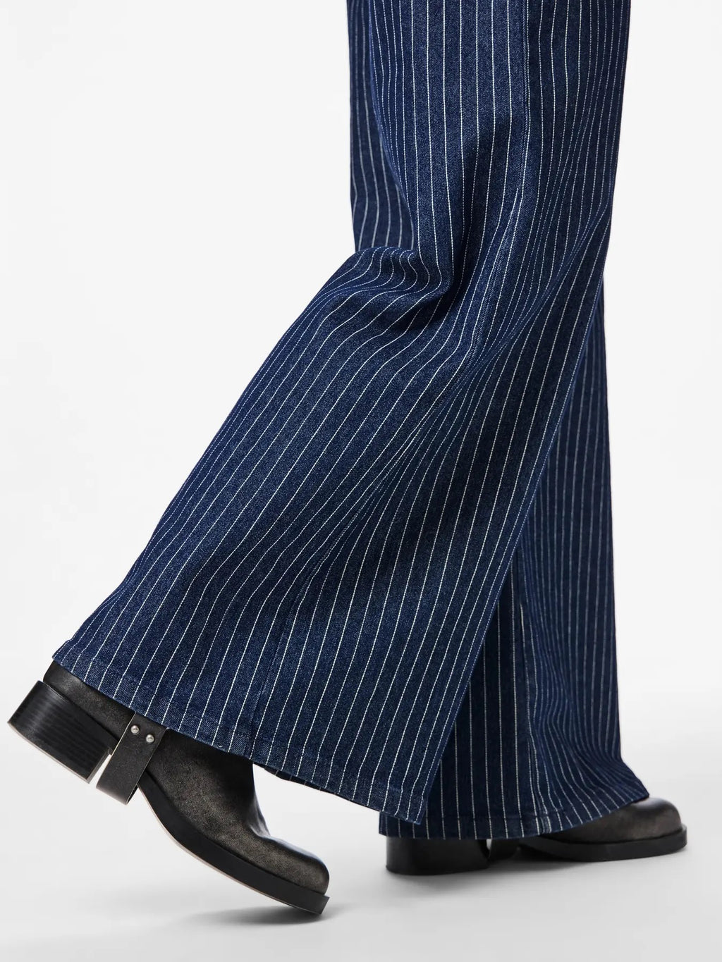 Wide Leg Pinstripe Jeans