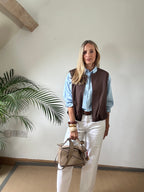 Brown Zip Up Gilet