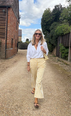Yellow Gingham Cropped Trousers