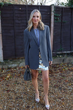 Silver Sequin Mini Skirt