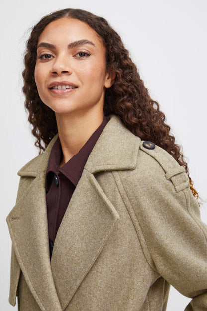 Trench Style Coat - Sepia