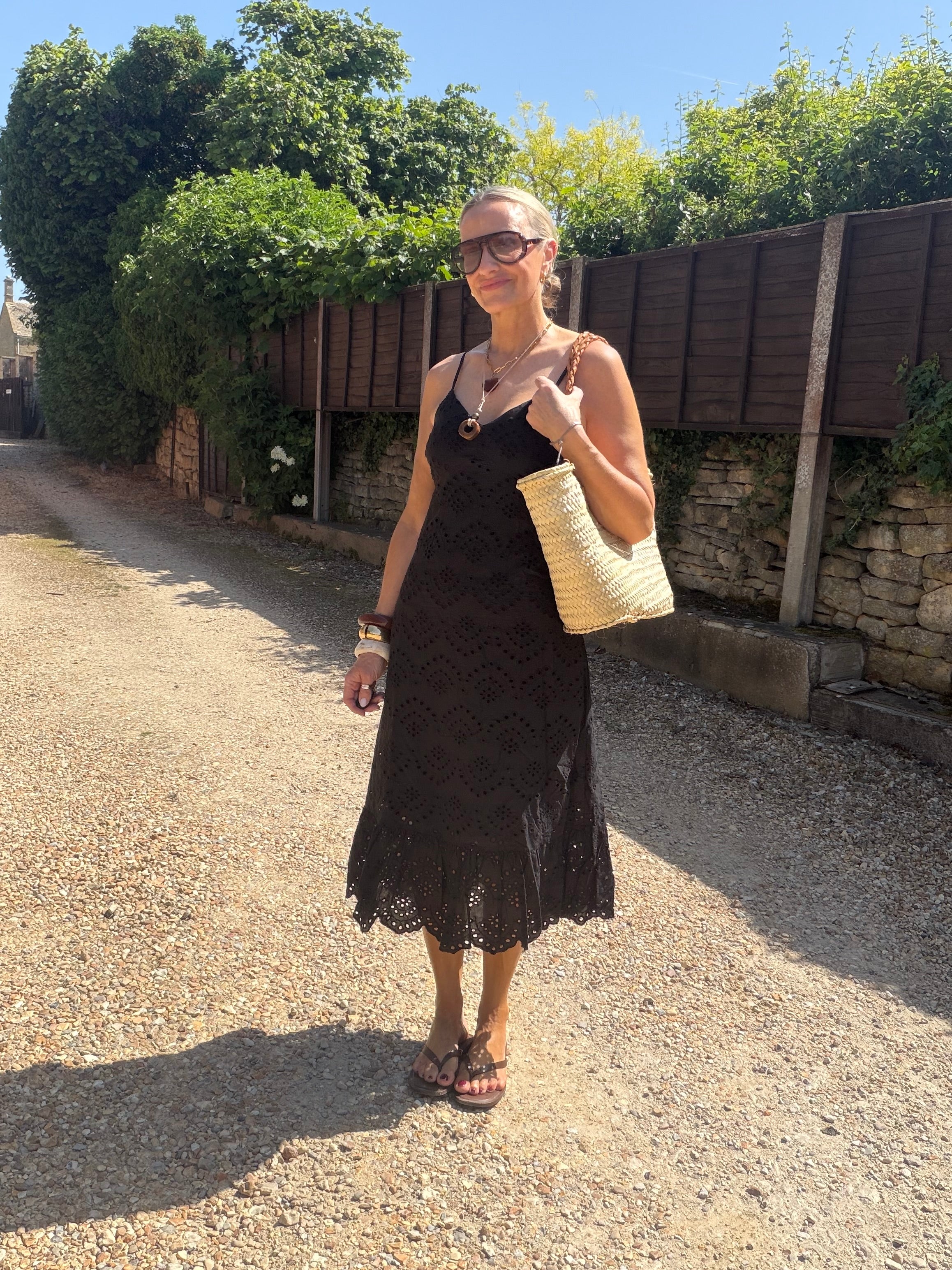 Broderie Anglaise Sundress - Black