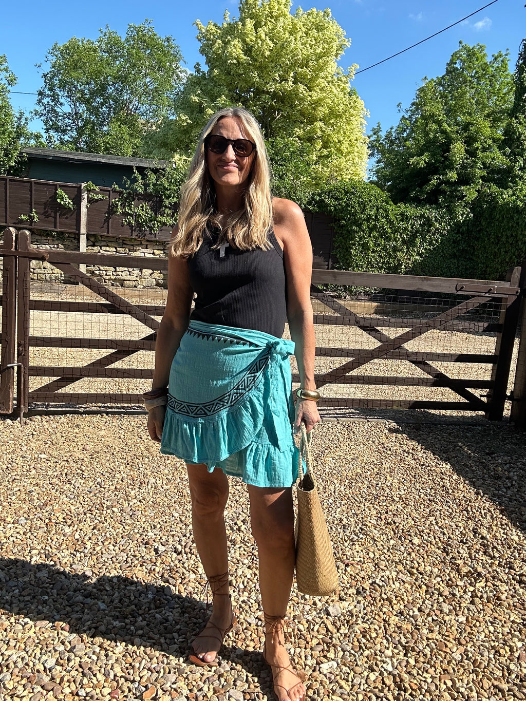 Boho Mini Wrap Skirt